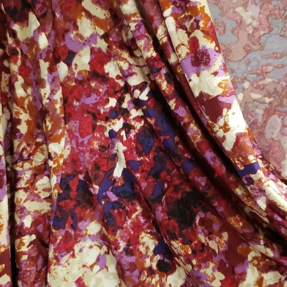 Dana Buchman 1X Womens Plus Size Blouse Drape Neck Abstract Print Pink Purple - Picture 6 of 12